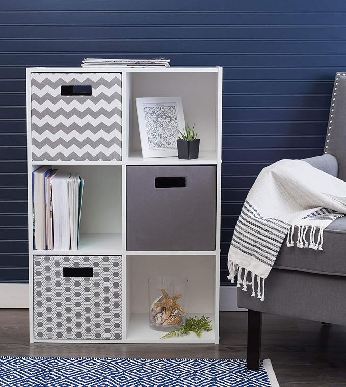 DII Poly-Cube Storage Collection Hard Sided, Collapsible Solid, Large, Gray