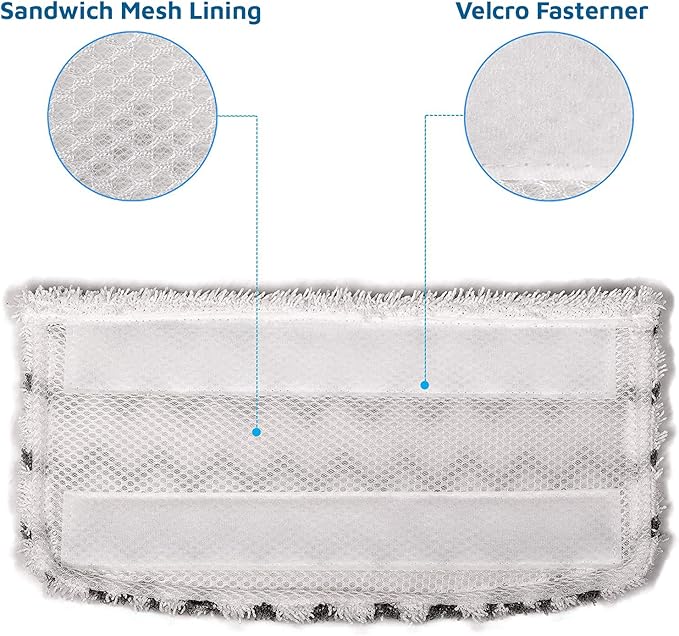 F Flammi Microfiber Mop Replacement Pads Compatible with Shark Steam Mop S1000 S1000A S1000C S1000WM S1001C S2001 (8 Pack)