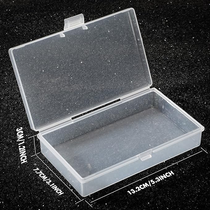 6 Pieces Mini Plastic Clear Beads Storage Containers Box for Collecting Small Items, Beads, Jewelry, Business Cards, Game Pieces, Crafts (5.2 x 3 x 1.2 Inch)