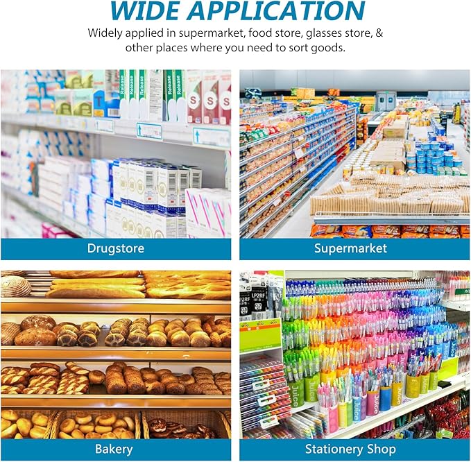Yardwe 20Pcs Transparent L-Shaped Shelf Dividers for Cabinets and Supermarket Shelves Clear Plastic Organizer Separators for Kitchen Pantry and Storage Shelving 7.87X2.36X1.18In
