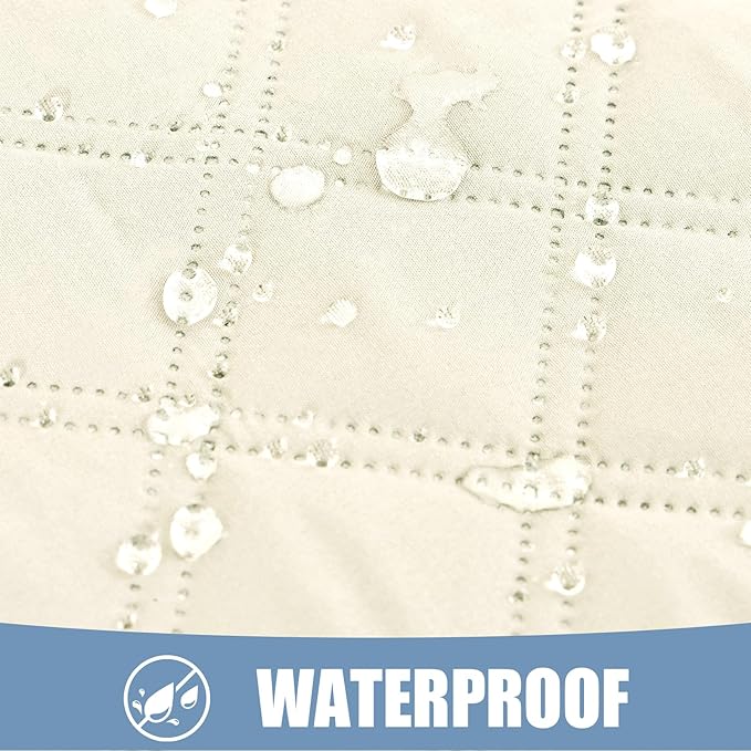 Smiry Waterproof Dog Bed Cover Pet Blanket, Soft Washable Dog Blanket for Furniture Bed Couch Sofa Reversible, Checkered (30"x70", Beige/Beige)
