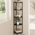 Corner Shelf Stand, Corner Bookshelf, Storage Standing Shelf Unit with Metal Frame, Plant Stand, Bookcase for Living Room, Home Office, Bedroom, 5-Tier Black CS05906B