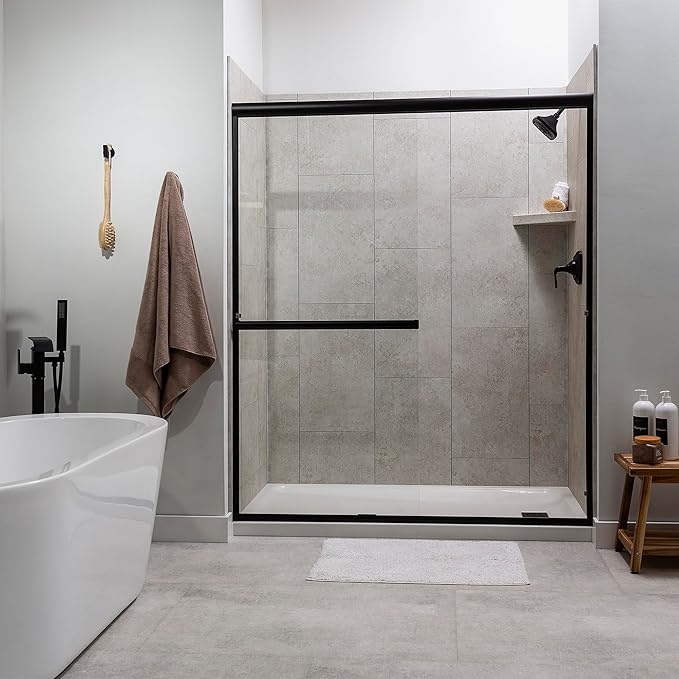 Palisade Vinyl Waterproof Corner Shower Shelf in Rain Cloud