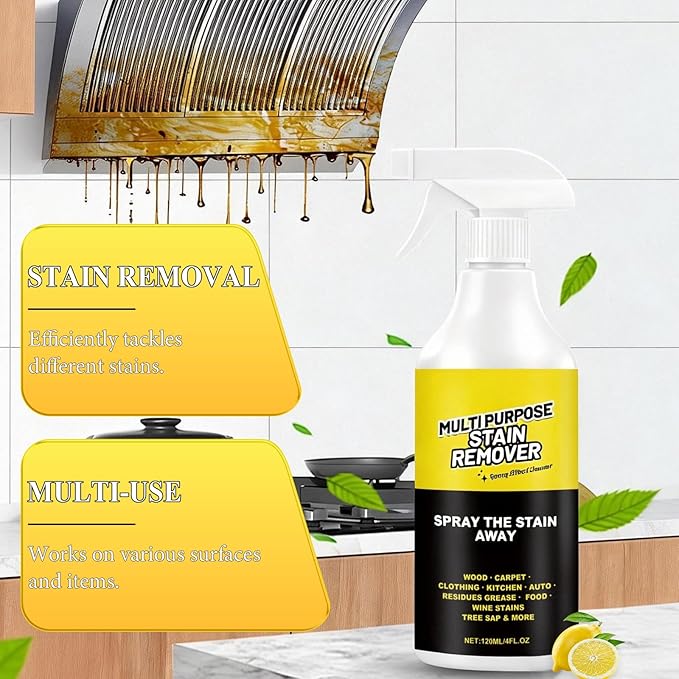 2PCS Multi Purpose Stain Remover, Kitchen Multi-purpose Foam Cleaner, Fast Acting Cleaner for Kitchen Countertops, Floors, Toilets, Cars(120ML)