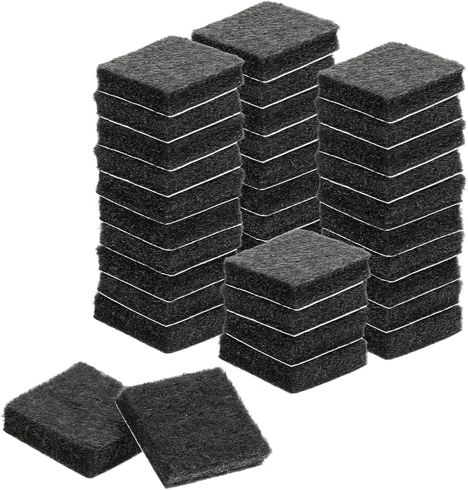 uxcell Felt Furniture Pads, 36Pcs 0.79" x 0.79" Adhesive Backed Felt Non-Slip Anti-Scratch Chair Leg Protectors for Protecting Hardwood Floor, Black