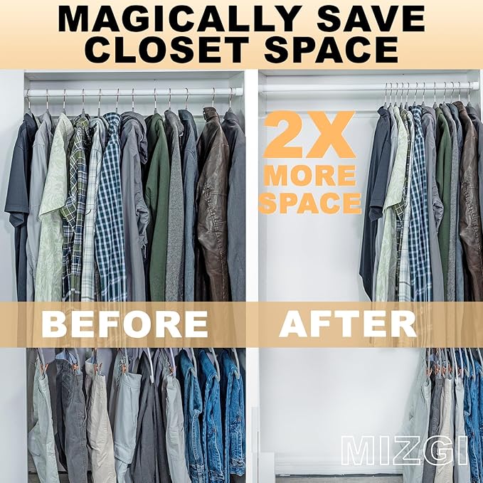 MIZGI 50 Pack Gray Velvet Hangers - No Shoulder Bumps, Heavy Duty Non-Slip Chrome Hooks for Jackets, Coats, Pants