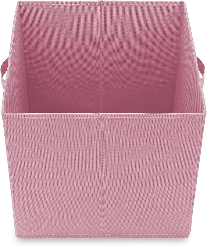 Casafield Set of 6 Collapsible Fabric Cube Storage Bins, Light Pink - 13" Foldable Cloth Baskets for Shelves, Cubby Organizers & More