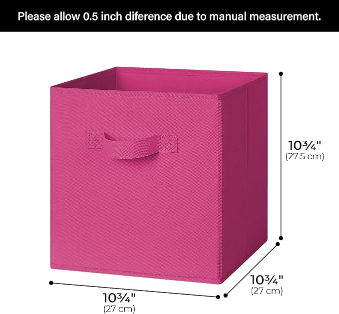 GRANNY SAYS 11 Inch Cube Storage Bins, Cube Storage Organizer, Fabric Collapsible Storage Bins with Handle, Storage Cubes for Shelves, Closet, Pink Gradient, 6-Pack