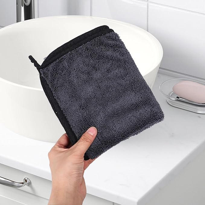 NUOBESTY 2pcs Car Absorbent Microfiber Drying Towels 40x60cm Thick Dual-Sided Cleaning Cloths for Car Exterior and Window Glass Lint-Free and Detailing Rags