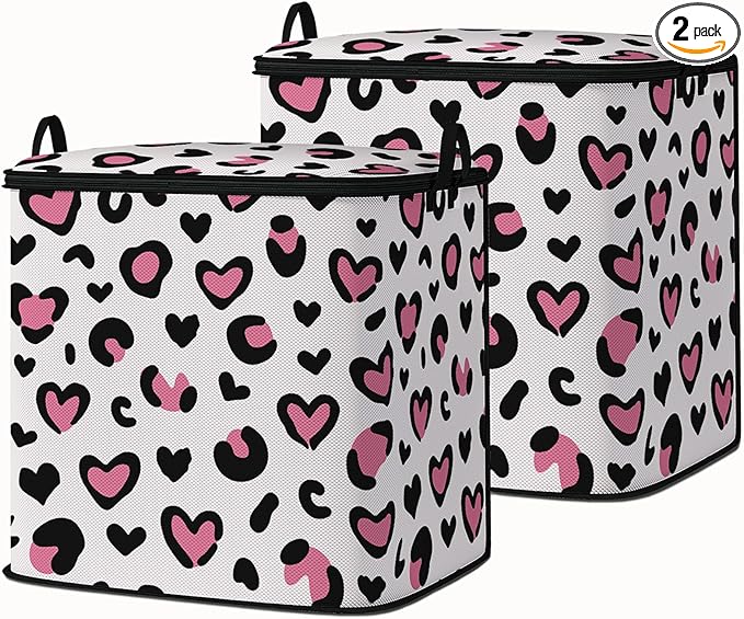 Large Comforter Storage Bag with Zipper,Closet Organizer for Clothes/Blankets/Quilts/Pillows,Fabric Storage Bags with Portable Handles 95L(2-Pack)