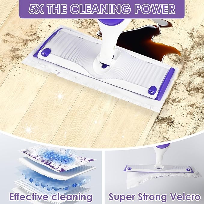 Cleaning Cloths 30-Pack Disposable Power Mop Pads Refills Compatible with Swiffer Power Mop Refills, Thickened Replacement for Swiffer Wet Pads Refill,Non-Washable&Non-Chemical&Unscented