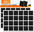 48 PCS Felt Furniture Pads, 1-inch Square Black Chair Felt Pads, Felt Pads for Furniture Feet to Protect The Floor from Scratches,Reduce Noise