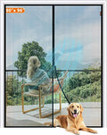 MAGZO Magnetic Screen Door Fit Door Size 80 x 96 Inch, Screen Size 82" x 97" Strong Magnet French Style Mesh, Heavy Duty Fiberglass Mesh with Hook & Loop for Sliding Entrance, Gray