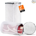 2 Pack 2 Size Large Shoe Washing Machine Bag, Durable Honeycomb Mesh Laundry Bag with Zipper for Sneakers, Running Shoes, Sock, Bras, Delicates and Toys