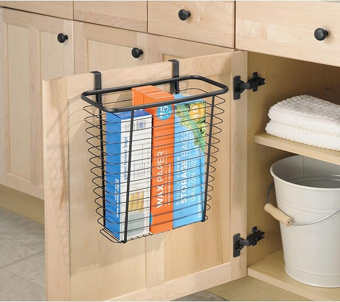 iDesign Metal Over-the-Cabinet Basket for Kitchen Storage - Matte Black