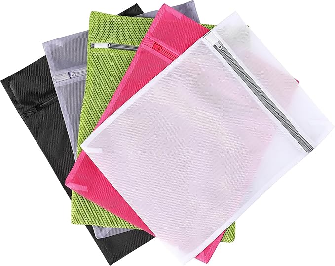 4 pack Mesh Laundry Bags,Mesh Wash Bags,Lingerie Bags for Washing Delicates,12 x 16 Inches lingerie bags for Laundry, Travel Storage Organize Bag for Cotton Clothes,Sheet, Shoes(GREEN)