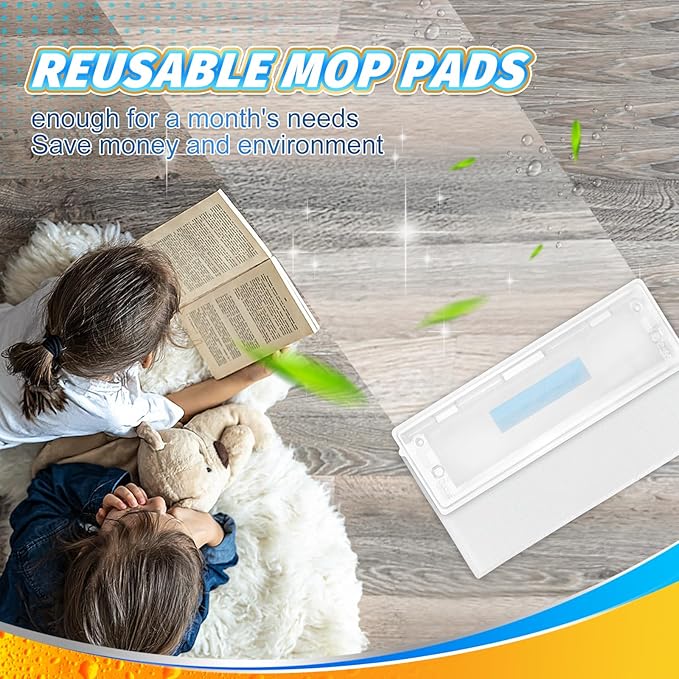 Reusable Vac Mop Replacement Pads Refills Compatible with Shark Vac Mop VM252 VM200 VC205 VM250 Wet and Dry Mop Pads Vacuum Mopping Pad Refill for Hardwood Floor Cleaning, 6 Pack