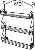 Spectrum Diversified Scroll Wall-Mounted Traditional Spice Rack Organizer for Cabinet & Kitchen, 3-Tier, Beauty & Nail Polish, 43710