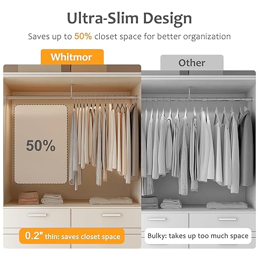 Whitmor Premium Velvet Hangers 50 Pack, Heavy Duty & Non-Slip Hangers with 360° Swivel Hooks, Space Saving Hanger, Durable Closet Organizers for Coats, Pants, Dresses, Black
