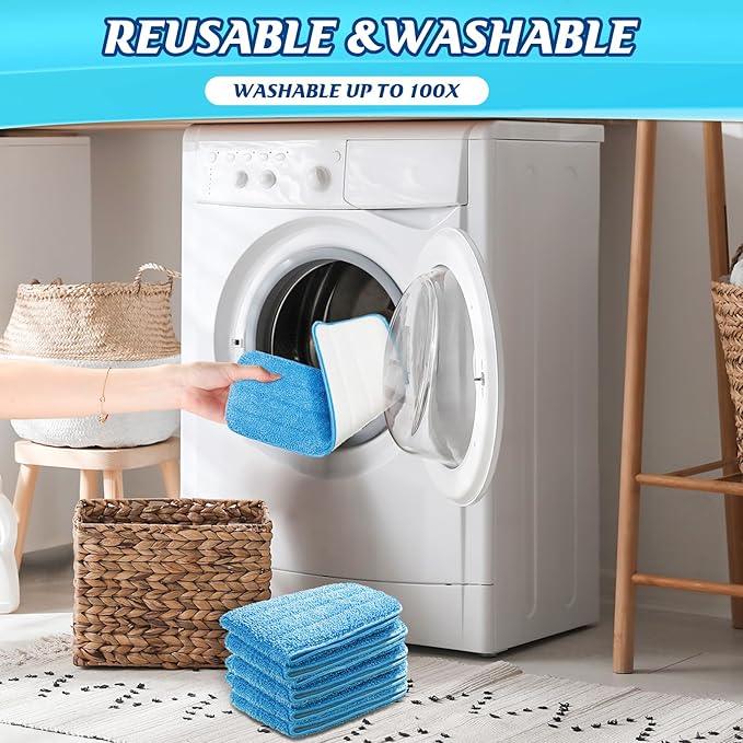 40 Pack Microfiber Mop Pads Machine Washable Cleaning Flat Mop Head Replacement Reusable Household Pads for Hardwood and Hard Surface Floor Cleaning and Scrubbing