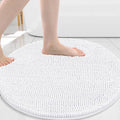 Arotive Bathroom Rugs Round 30x30, Extra Soft Absorbent Shaggy Chenille Bath Rugs, Machine Washable Rubber Backing Non-Slip Bath Mats for Bathroom Floor Tub and Shower, Home Decor Accessories, White