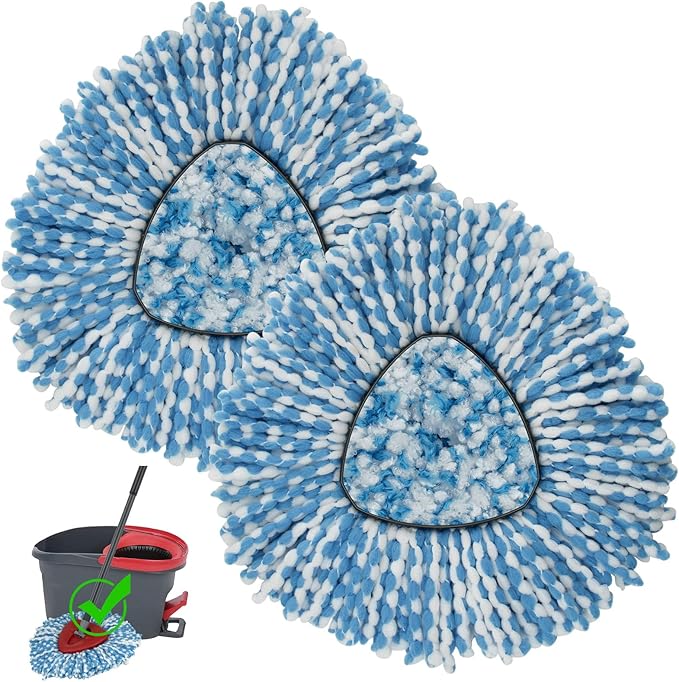 2 Pack Mop Head Replacement Compatiable with Oceda EasyWring,Mops Refill Replace Head for EasyWring Spin Mop 1 Tank Systerm - Microfiber, Easy to Replace,Deep Floor Cleaning and Machine Washable