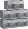 DIMJ Storage Cubes, 8 Pack Cube Organizer Storage Bins, Foldable Storage Cubes with Window, Closet Storage Bins with Handle, 10.6 x 10.6 inch for Clothes, Toys, Books