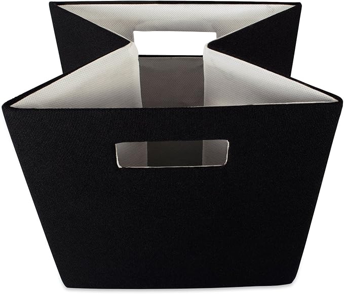DII Poly-Cube Storage Collection Hard Sided, Collapsible Solid, Large, Black