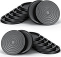 Furniture Coasters Non-Slip Bed Leg Pads Round Rubber Anti Sliding Caster Cups for Hardwood Floors Black 16PCS 2.5inch