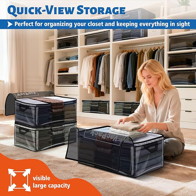 Jumbo Storage Bags Flexible Totes for Clothes, 20 Gallon Extra Large Zipper Bags for Storage (20 Gal-2 pack)