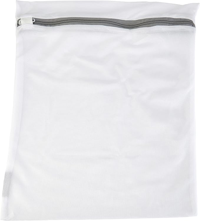 Large Mesh Wash Bag | Laundry | Washing Machine | Zipper Closure | Prevents Pulling and Tearing | Clothes | Garments | Delicates | Socks | White