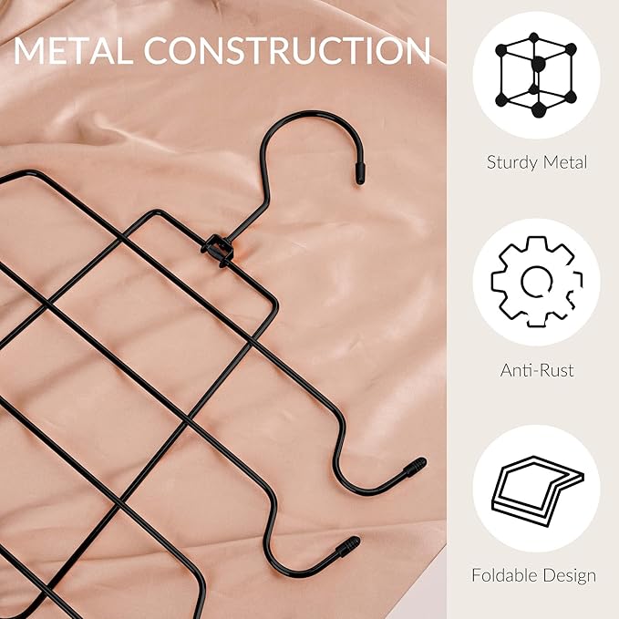 ZEDODIER 2 Pack Tank Top Hanger Space Saving, Bra Hangers for Closet Organizer, Hanging Bra Organizer Tank Tops Holder with 16 Hooks, Metal Closet Organizers and Storage Small Space Solutions, Black