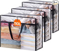 Lifewit 110L Large Clear Clothes Storage Bags, 3 Pack Plastic Vinyl Foldable Moving Bags with Zipper, Closet Organizers and Storage Containers for Blanket, Bedding, Duvet, Pillow, Comforter