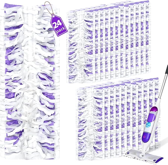 24 Count Disposable Power Mop™ Refills Compatible with Swiffer® Power Mop™, Powermop™ Pads for Multi-Surface Refills Pads for Floor Cleaning, Unscented