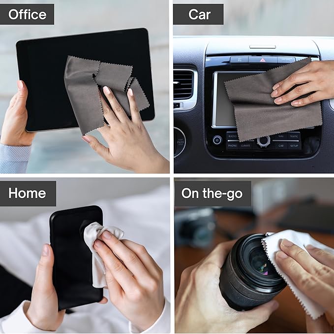 60 Pack Japanese-Style Premium Microfiber Glasses Cleaning Cloth Streak & Scratch-Free Lens Cleaning Cloth – Safe for Eyeglasses, Sunglasses, Glasses Cleaner, Lens Wipes, iPhone & Screens