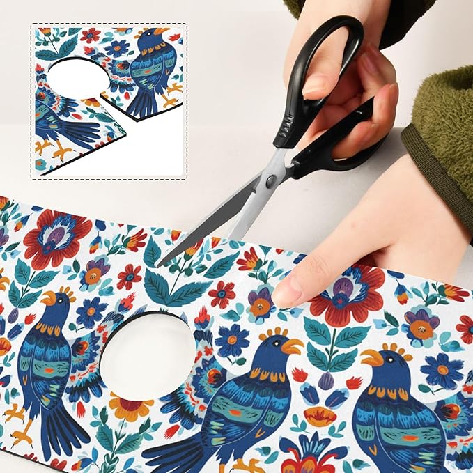 Mexico Eagles Flowers Blue Kitchen Sink Splash Guard Sink Faucet Mat Faucet Handle Drip Catcher Drain Mats for Kitchen Bathroom Countertop Absorbent Dish Drying Pad 2Pack 30x5.4IN
