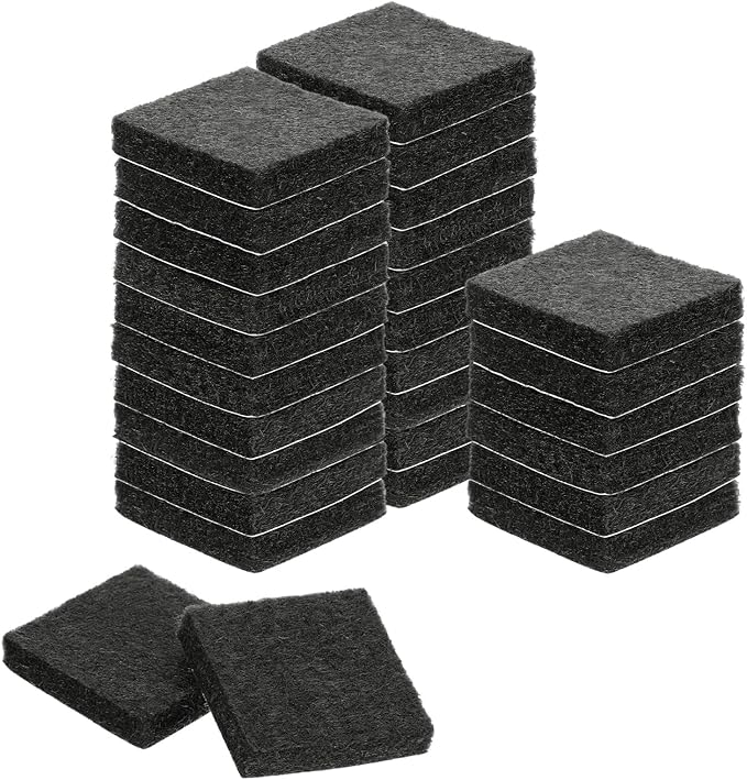 uxcell Felt Furniture Pads, 28Pcs 0.98" x 0.98" Adhesive Backed Felt Non-Slip Anti-Scratch Chair Leg Protectors for Protecting Hardwood Floor, Black