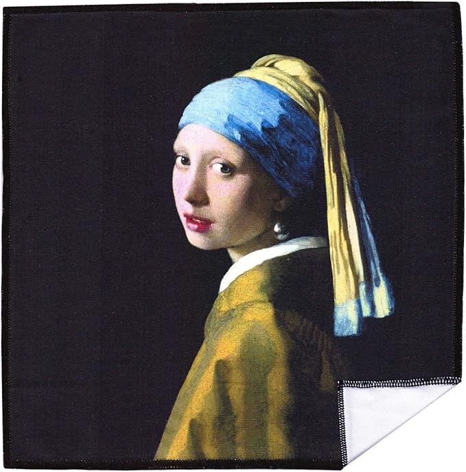 Large [4 Pack] Classic Art (Girl with a Pearl Earring) - Ultra Premium Quality Microfiber Cleaning Cloths (Best for Camera Lens, Glasses, Screens, and All Lens.), Microfiber Cloth