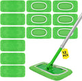 12 Pack Reusable Microfiber Mop Pads - Compatible with Swiffer Sweeper Mop, Washable Dry & Wet Sweeping Cloths Refills for Hardwood Laminate Tile Floor Cleaning