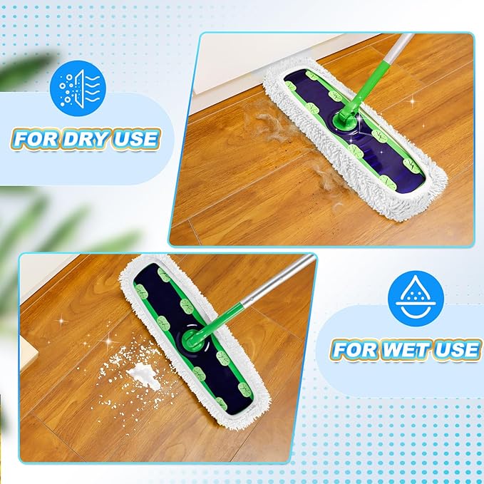 KEEPOW Reusable XL Wet Refills Compatible with Swiffer Sweeper XL, X-Large Dry Sweeping Cloths, Wet Mopping Cloths, Washable Microfiber XL Mop Pads Refills for Surface/Hardwood Floor Cleaning, 4 Pack