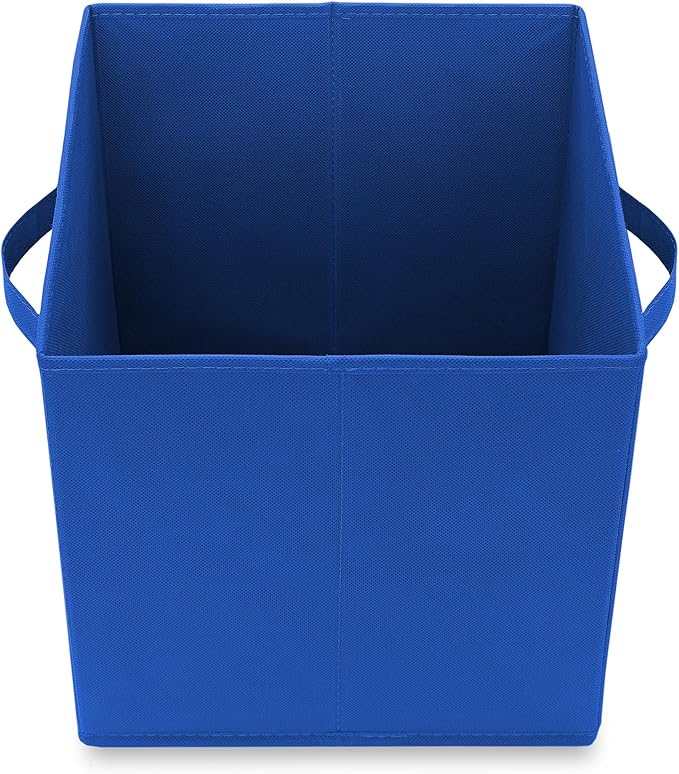 Casafield Set of 6 Collapsible Fabric Cube Storage Bins, Royal Blue - 11" Foldable Cloth Baskets for Shelves, Cubby Organizers & More