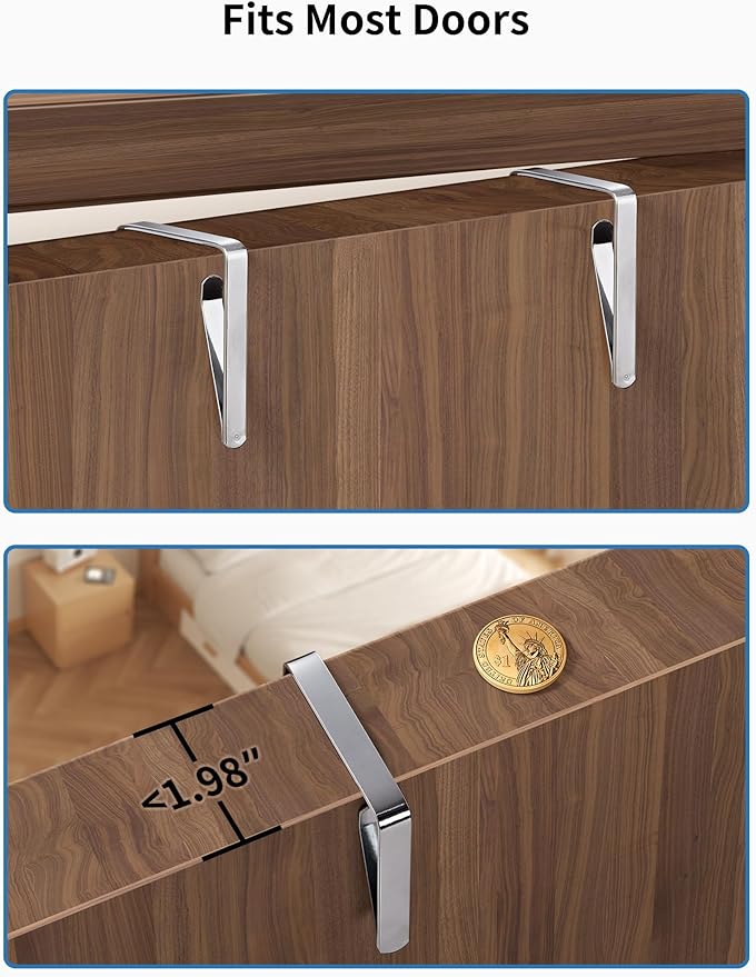 JARLINK Over The Door Organizer Storage, 5 Shelf Hanging Door Organizer with 5 Large Capacity Pockets, Anti Tilt 44 lb Load Behind Door Storage for Bedroom, Bathroom, Pantry, Nursery, (Beige)