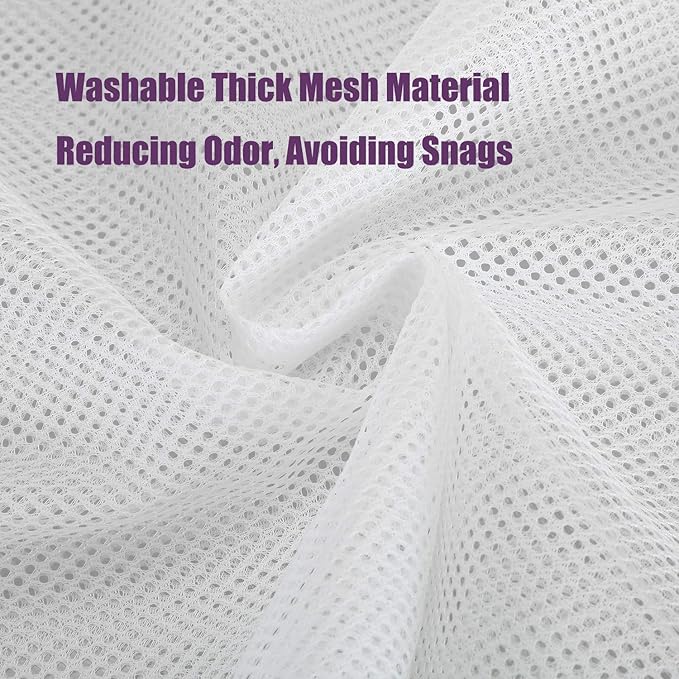 Nicunom 6 Pack Mesh Laundry Bag with Drawstring Closure, 24" x 36" Heavy Duty Extra Large Laundry Bags for Travel, Storage, College, Dorm and Apartment Dwellers, Machine Washable