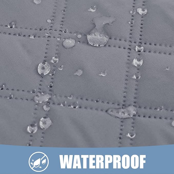 Smiry Waterproof Dog Bed Cover Pet Blanket, Soft Washable Dog Blanket for Furniture Bed Couch Sofa Reversible, Checkered (30"x53", Grey/Dark Grey)