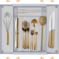 Silverware Organizer Metal Mesh, Drawer Organizer, Utensil Cutlery Tray Expandable Flatware Organizer with 7 Compartment Silver 9.6"~16.1" x 13.8"