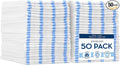 VIKING Bulk Edgeless Microfiber Cleaning Cloths, White and Blue Stripe, 50 Pack