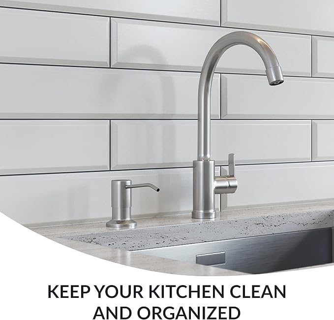 Soap Dispenser for Kitchen Sink(Brushed Nickel),Stainless Steel Countertop Dish Soap Dispenser Pump with 47 '' Extension Tube kit