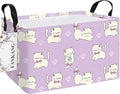 FANKANG Storage Bins,Nursery Hamper Canvas Laundry Basket Foldable with Waterproof PE Coating Storage Baskets for Boys and Girls, Office, Bedroom, Clothes,Toys(Rec-Cat ）