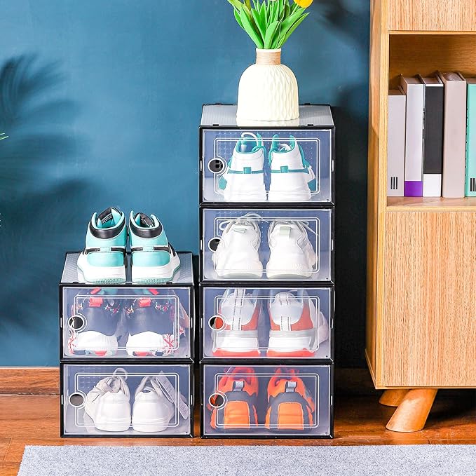 6PCS transparent shoebox for easy storage shoes odorless environmentally friendly particles plastic