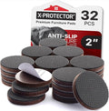 X-Protector Non Slip Furniture Pads for Hardwood Floors 32 PCS 2” - Round Anti Slip Furniture Pads - Self-Adhesive Rubber Furniture Pads Non Slip - Ideal Furniture Stoppers to Prevent Sliding!